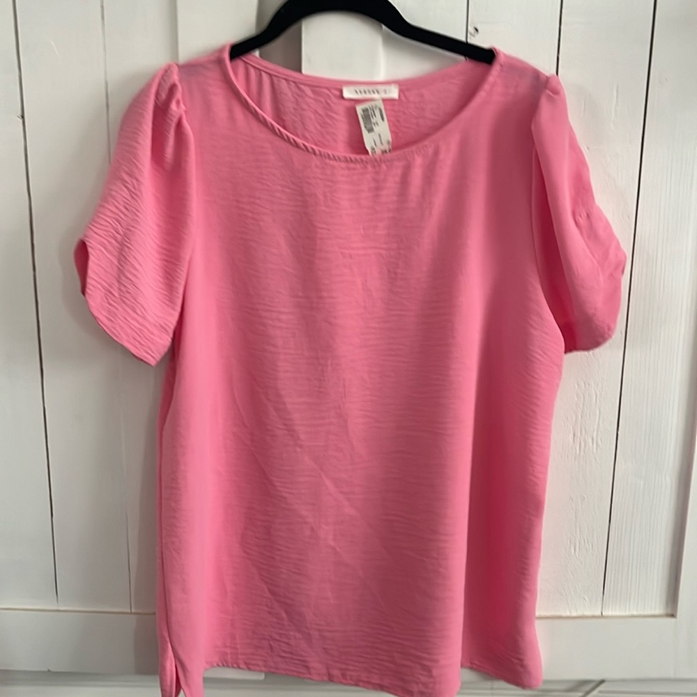 NWT tags pink short sleeve blouse size xl